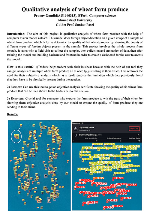 Qualitative analysis of wheat farm produce