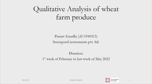 Qualitative analysis of wheat farm produce