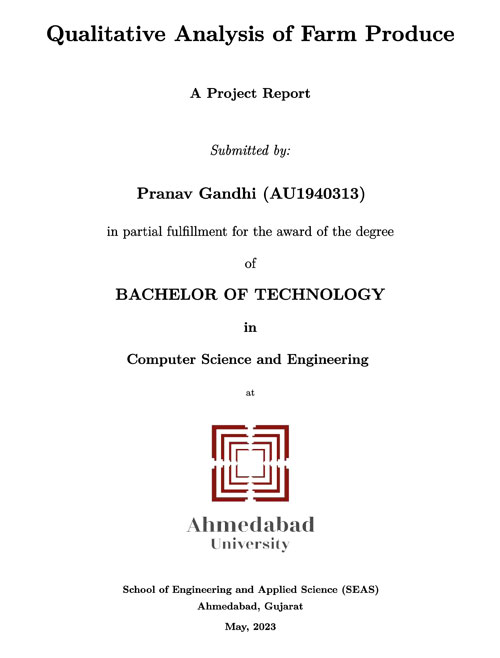 Qualitative analysis of wheat farm produce project report